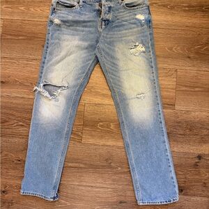 Hollister Light Blue Distressed Straight Jeans
